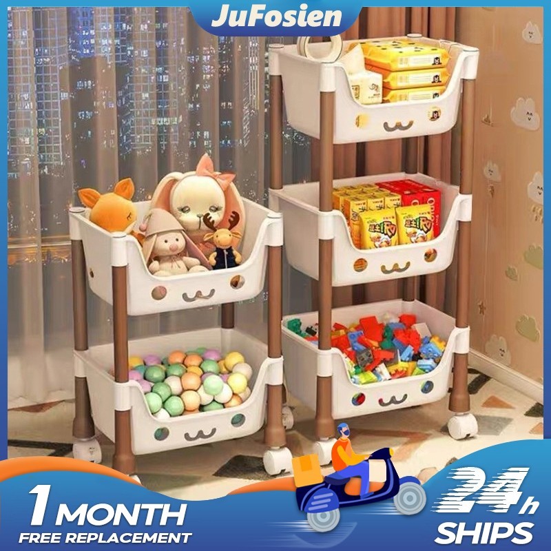 

Rak Dapur Dorong Rak Buku Plastik Serbaguna Rak Troli Toilet Kamar Mandi Susun dengan Roda