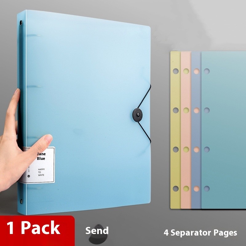 

NONE Four Hole A4 Punched Binder 4-hole Folder Data Book Storage Book Clip Shell Insert Bag Paper Binding clip Office Notes