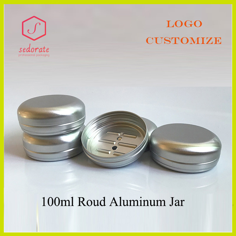 

20/50 Pieces 100ml Silver Aluminum Jar 100g Aluminum Case Hole Box For Soap Powder Container Hair Wax Pot Cosmetic MC2412301