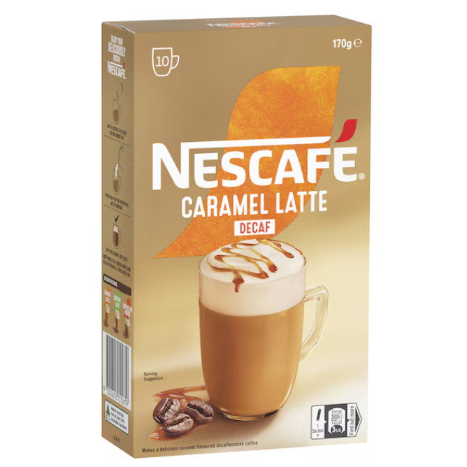 

Nescafe Caramel Latte Decaf Coffee Sachets 10 pack