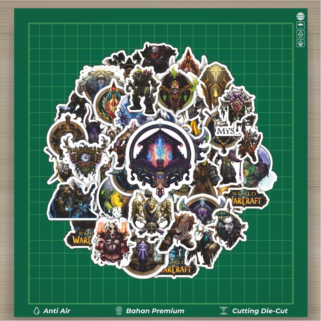 

HOT 50 PCS STIKER Stiker Video Game Series World Of Warcraft Stiker Fashion Cars Decal Dingin Kartu Album Custom Vinyl Anti Air- Sticker Aesthetic Buku Journal Koper Casing HP Tablet Laptop Helm Motor Botol Minum