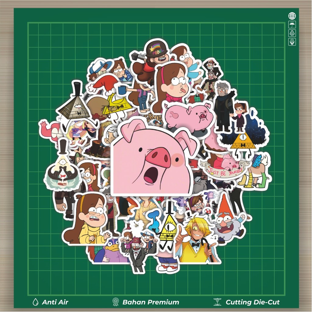 

HOT 50 PCS STIKER Stiker Kartun Series Gravity Falls Karakter Mix 5 Stiker Fashion Cars Decal Dingin Kartu Album Custom Vinyl Anti Air- Sticker Aesthetic Buku Journal Koper Casing HP Tablet Laptop Helm Motor Botol Minum