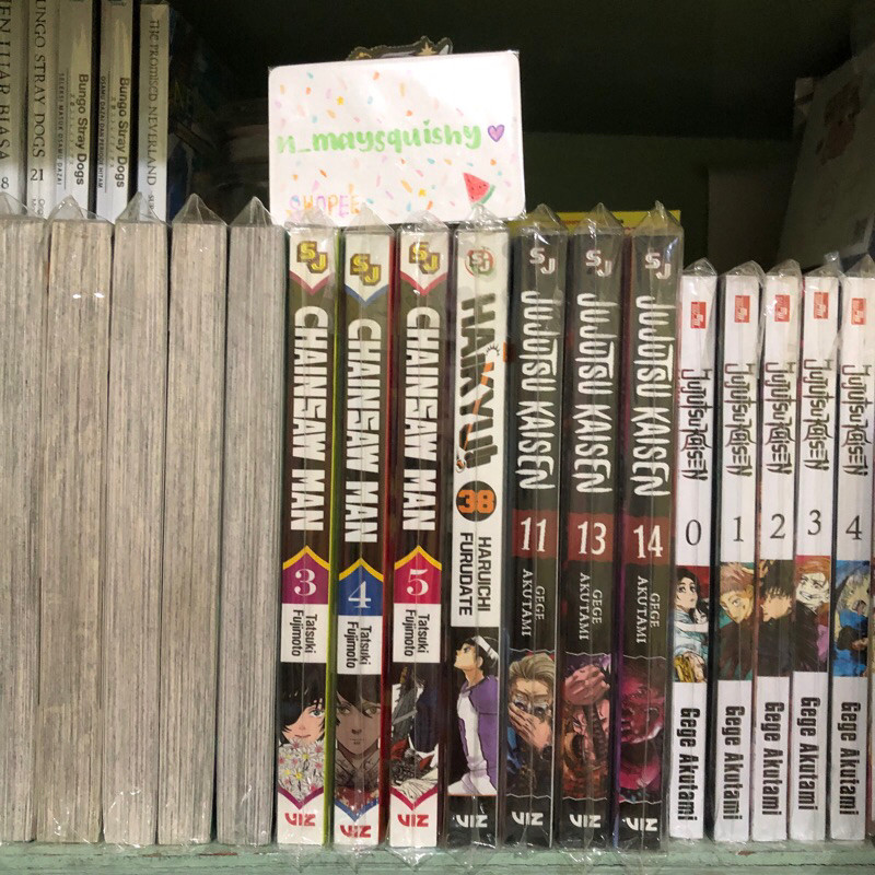 SET Preloved english manga jujutsu kaisen vol 11,13,14 dan chainsaw man vol 3,4,5