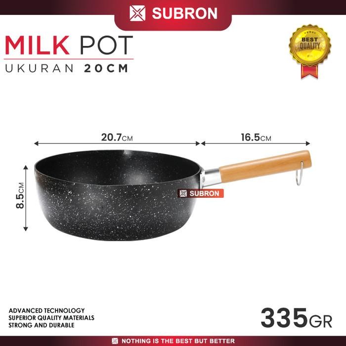 SUBRON Panci Susu Hitam Anti Lengket Tebal Iron Lapis Teflon 16cm 18cm - 20CM Subron Panci - Panci S