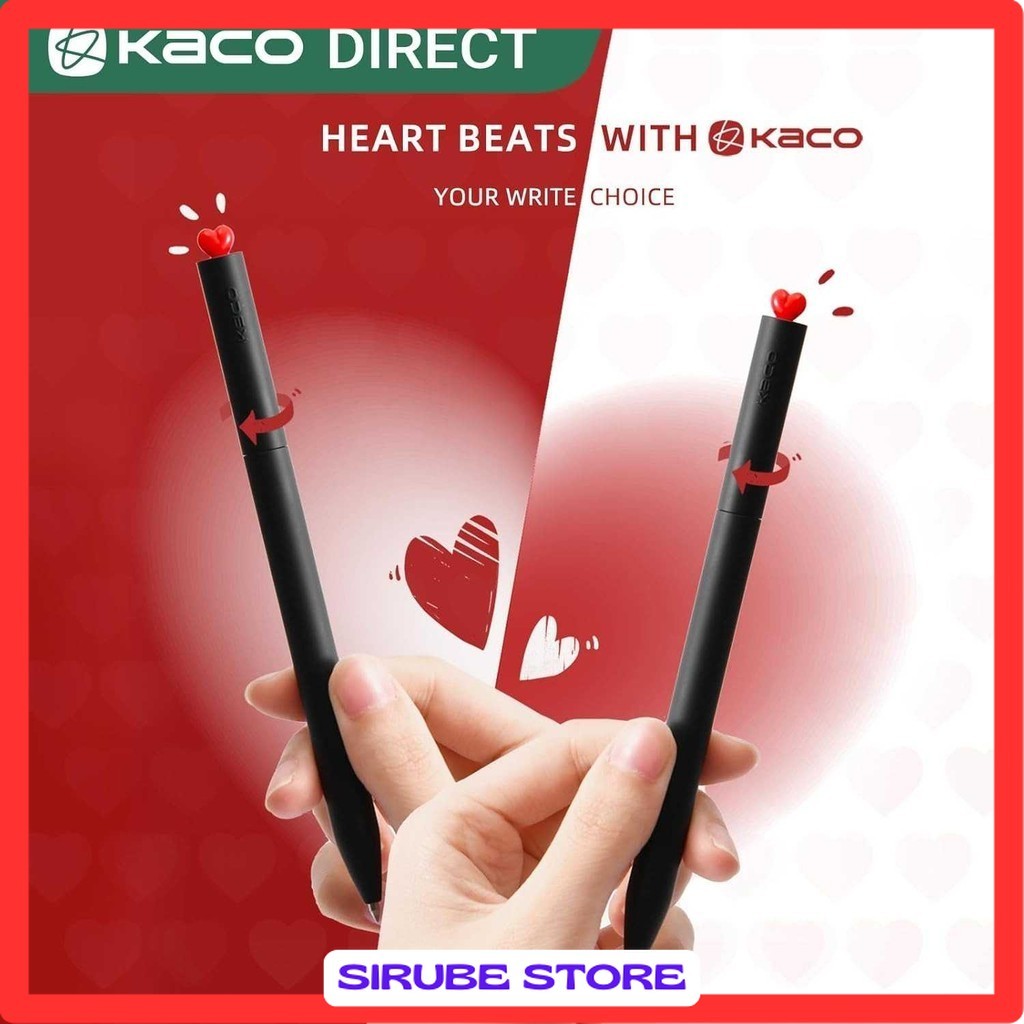 

Kaco Pena Pulpen Gel Dual Ballpoint Black Ink Heart Deco 0.5mm 1 PCS - K1055