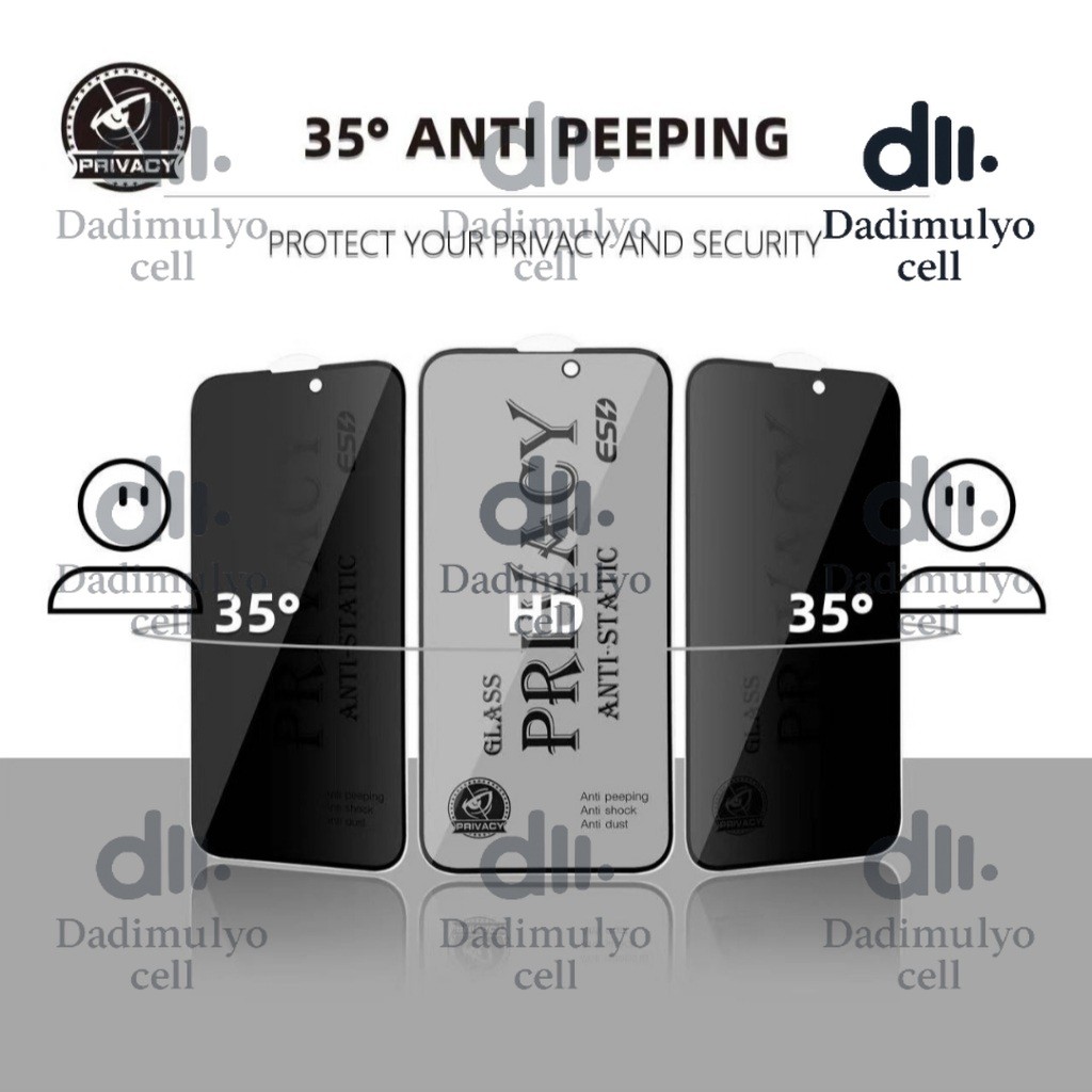 [FREE DUS BOX+BUBBLE] TEMPERED GLASS ESD SPY IPHONE SEMUA TIPE TG ESD SPY PRIVACY ANTI STATIC