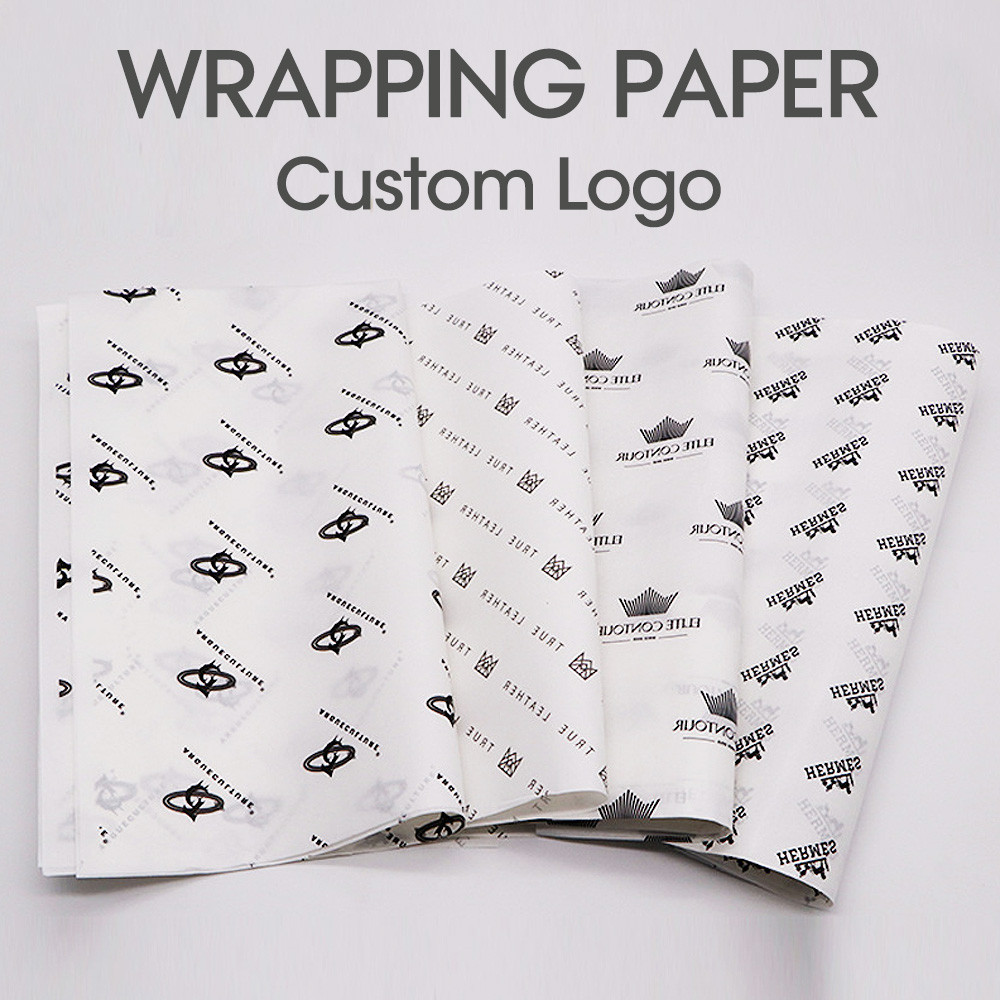 

100Pcs/lot 28GSM Customized Logo Printed Gift Wrapping Paper Silk Paper Tissue Paper for Gift Packaging Clothing Wedding