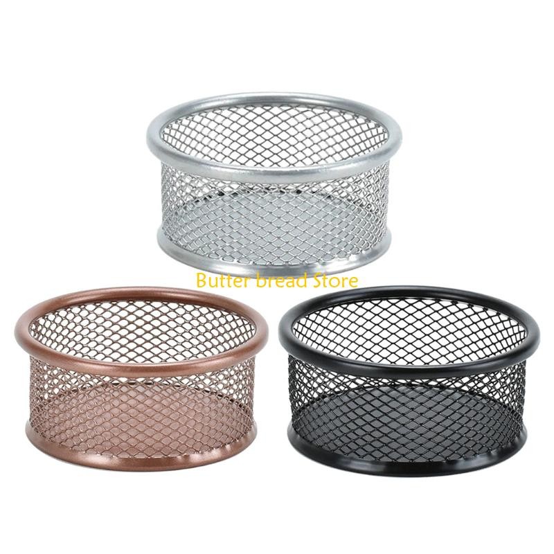 

W89C Circular Metal Paper Clip Dispenser Desk Paperclip Organiser Storage Box Push Pin Container For Office School Supplies