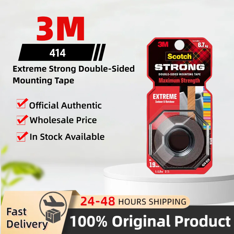 Original 3M 414 Scotch Extreme Double Sided Mounting Tape Heavy Duty Black Extreme Mounting Tape