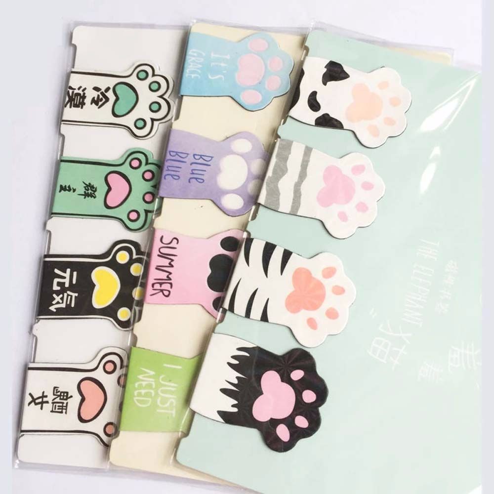 

Cute Reading Aid Catoon Clip Office Supply School Supply Book Labels Magnetic Bookmarks Cat Paw Books Marker Paper Clip