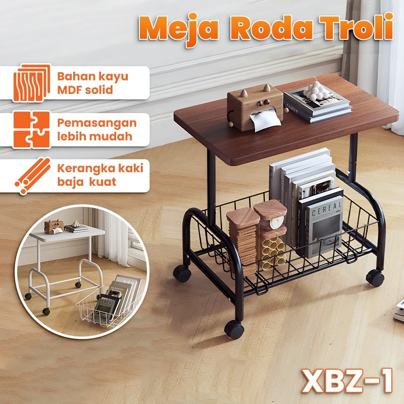 ASOY24.SHOP FURNITURE - Meja Serbaguna Minimalis / Meja Troli Lipat dengan Roda Meja Roda Meja Roda 