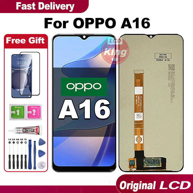 LCD FOR OPPO A16 Mengirim Pelindung Layar TOUCHSCREEN Fullset Crown Murah Ori