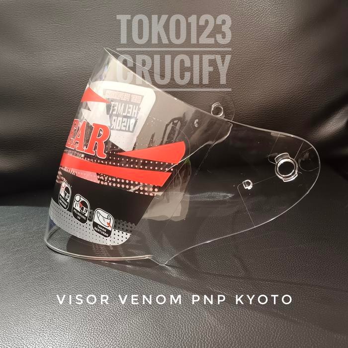 Kaca helm Flat Visor KYT Kyoto / INK Dynamic Plug n Play - Putih