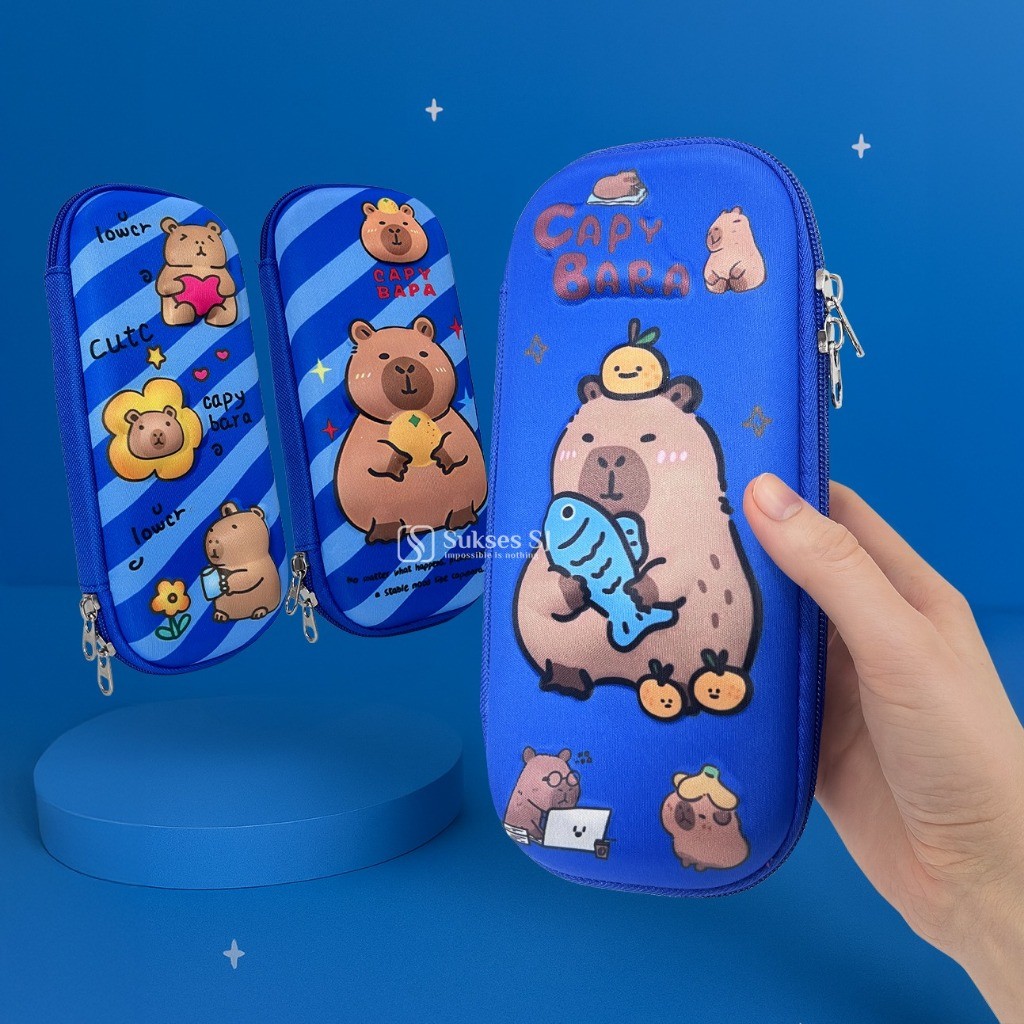 

L_ Tempat Pensil Capybara Boneka Lucu | Pencil Case Karakter Anak