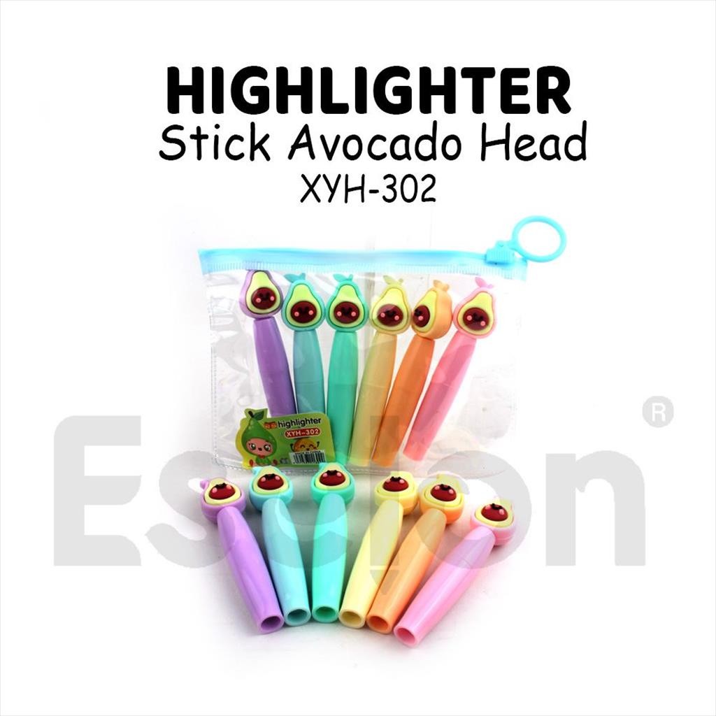 

♚1pak isi 6 Stabillo AVOCADO XYH-302 / 6 Warna Highlighter Fancy♚
