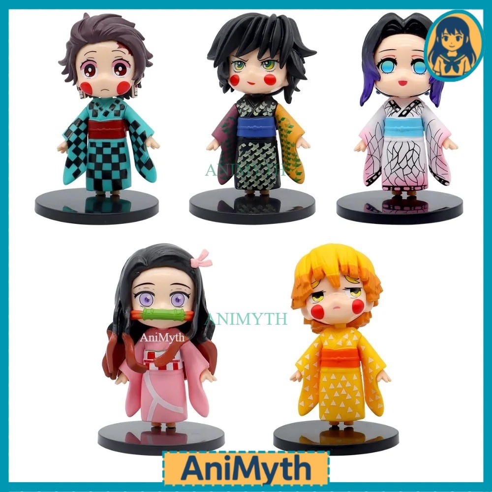 Action Figure Demon Slayer Tanjiro Nezuko Zenitsu Kimono Set 5