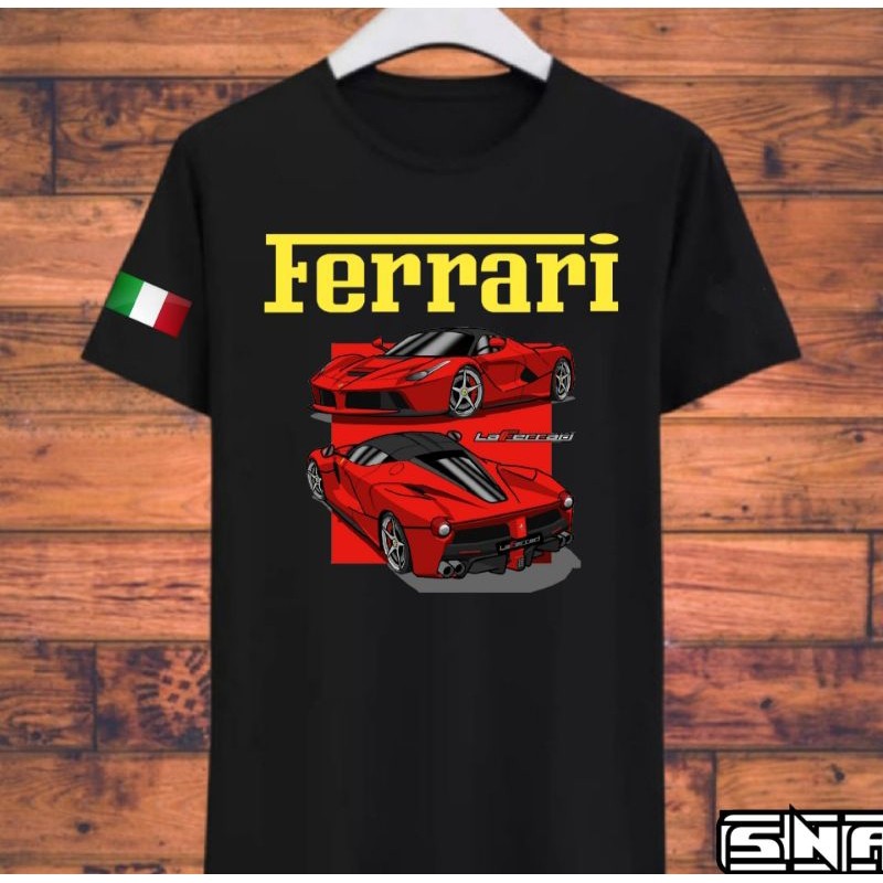 Kaos Ferrari Distro mobil sports otomotif  Pria wanita unisex 100℅ Original cotton combed