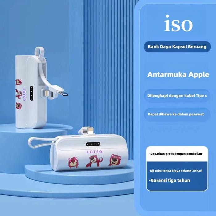 5000mah Power bank mini power bank Lotso bear Mickey  portable wireless for Iphone & type-c Charger 