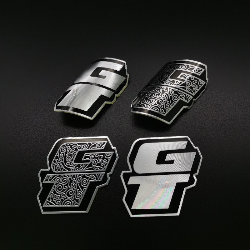 2x  GT vintage classic Bike Head Badge Aluminum Decals Stickers For MTB BMX Folding Bicycle Frame Cy