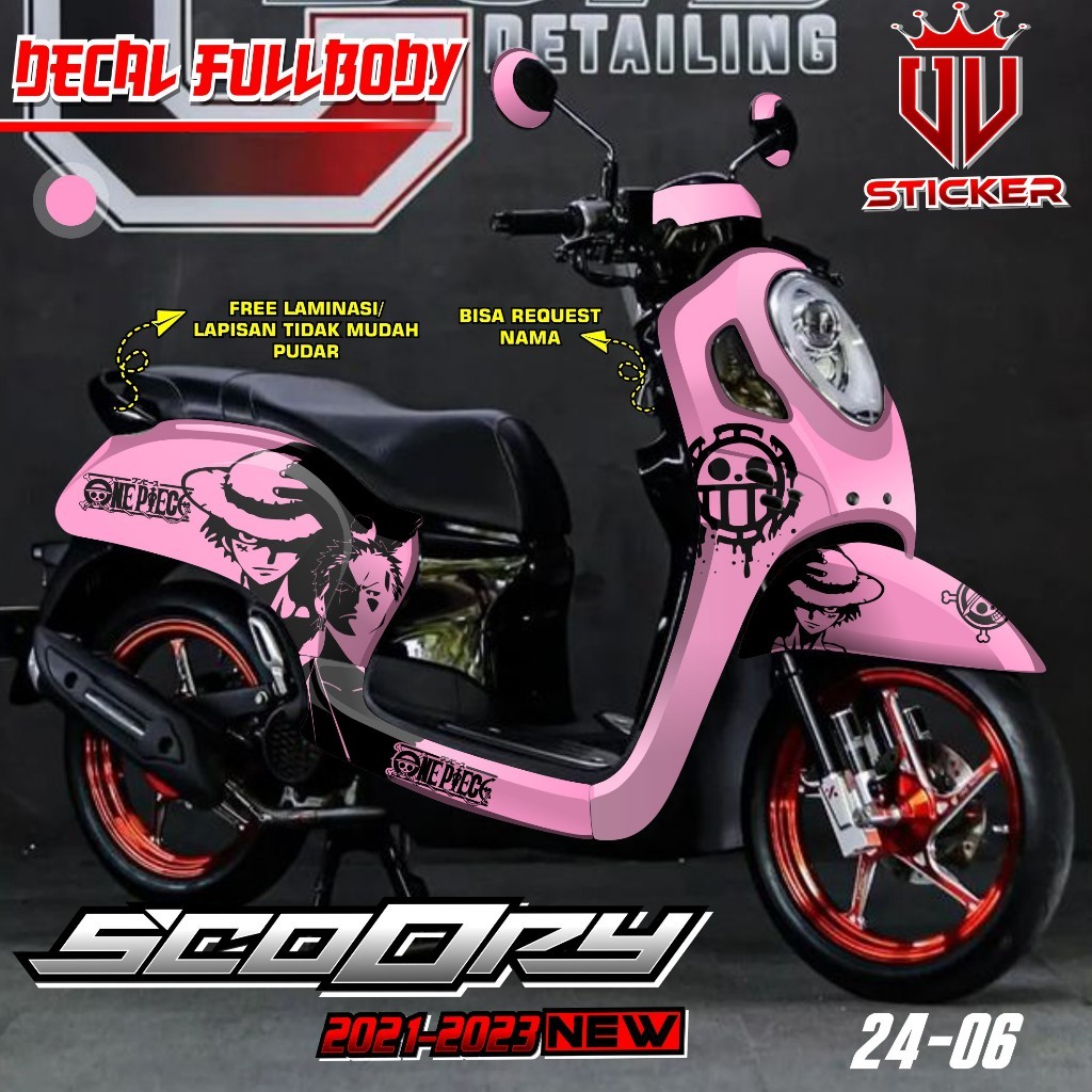 Decal Sticker Full Body Honda Scoopy Prestige 2021 2022 2023 2024 Sticker Decal Scoopy One Piece Rac