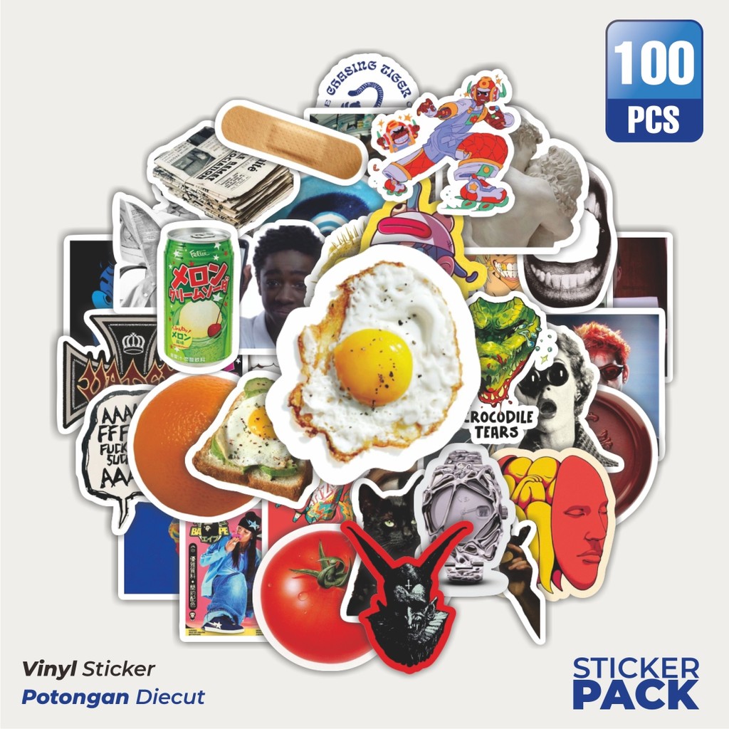 

Super Hemat! 100 PCS Stiker Random V10 Waterproof Aesthetic- Untuk Laptop, Motor, dan Helm - Paper Stationery Pack