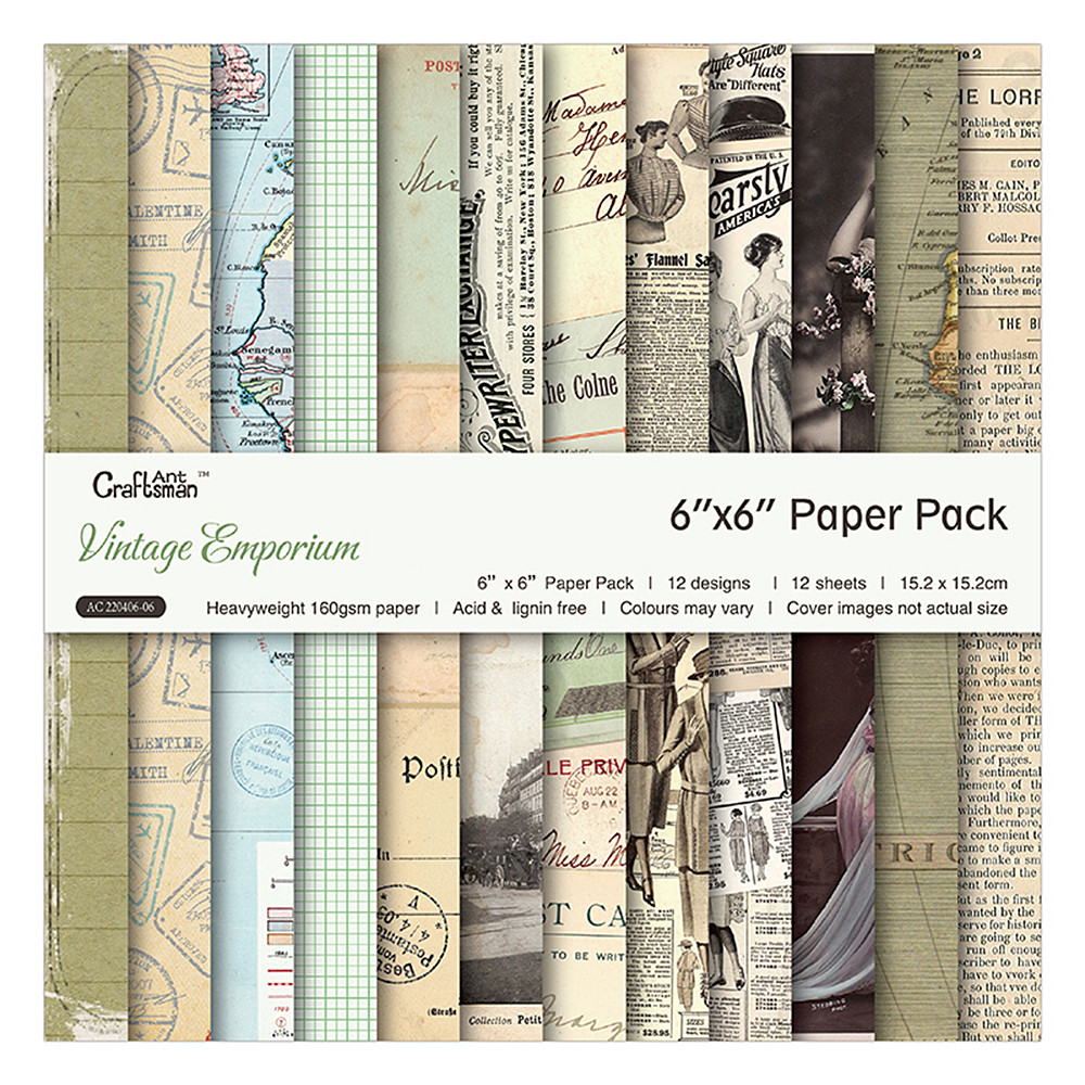 

12 Pieces Of Decorative Paper Map Style 6-inch Background Paper
