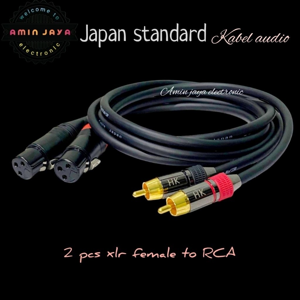 Kabel rca to xlr canon female kabel jack xlr female to rca sepasang berkualitas
