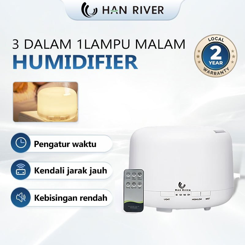 HAN RIVER Humidifier Penyegar Ruangan Diffuser /Humidifier Diffuser Aromaterapi LED 500ML