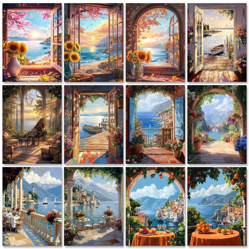 

GATYZTORY Frame Diy Painting By Numbers Handpainted Personalized Gift Paint With Numbers Landscape For Home Decors