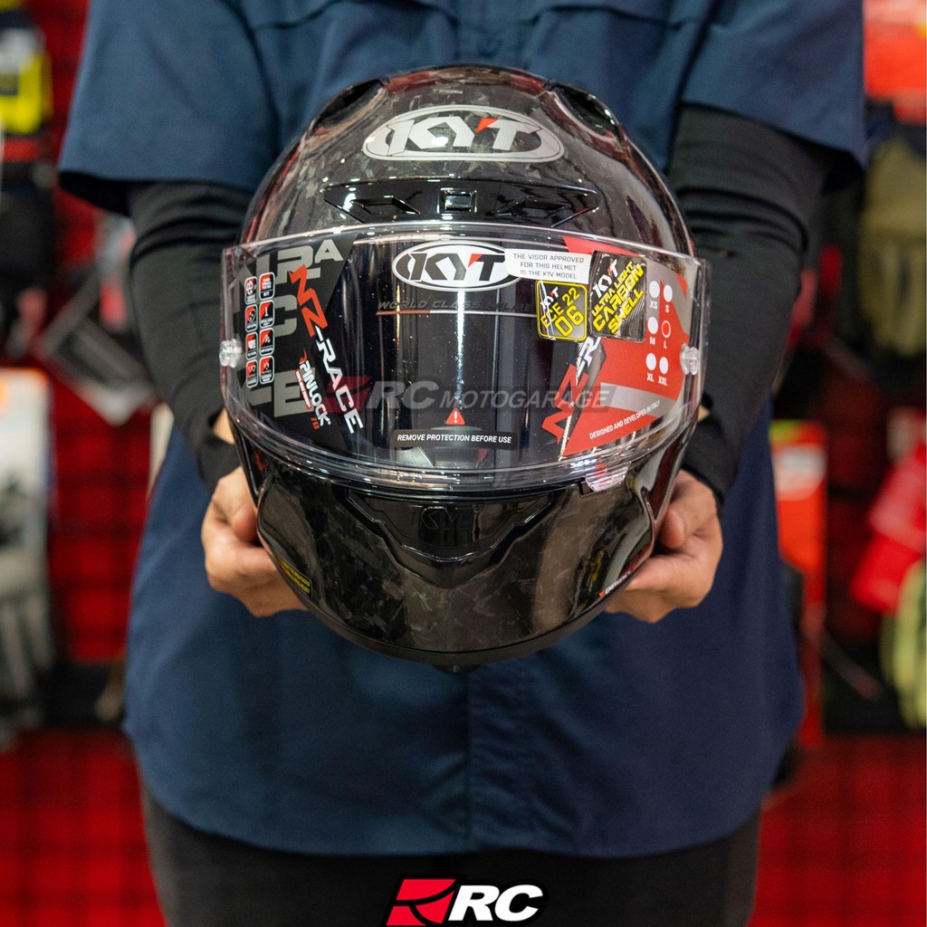 Helm Motor Full Face - KYT NZ Race Carbon Forged Gloss Original