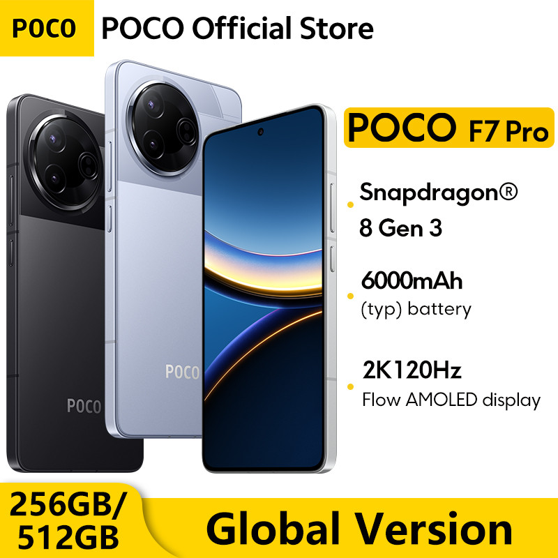 Global Version POCO F7 Pro 5G Mobile Phone 256GB 512GB Flagship Snapdragon® 8 Gen 3 120Hz 2K Flow AM