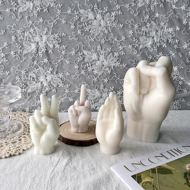 

Aromatherapy Candle Niche Fun Quirky Little Gifts Home Decoration DIY Middle Finger Gesture Finger Candle Silicone Mold