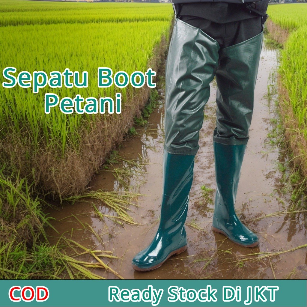 AXULE COD Sepatu Boots Petani Pria Anti Keong Sawah Karet Boot Tinggi