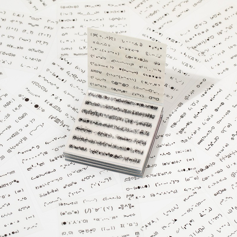 

Kawaii Retro Japanese Kaomoji PET Sticker Cute Expression Decals for Journal Scrapbooking Phone Case Photocard Mini Sticker