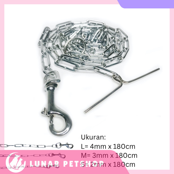 TALI ANJING RANTAI PAGAR - TALI RANTAI ANJING - DOG CHAIN LEASH