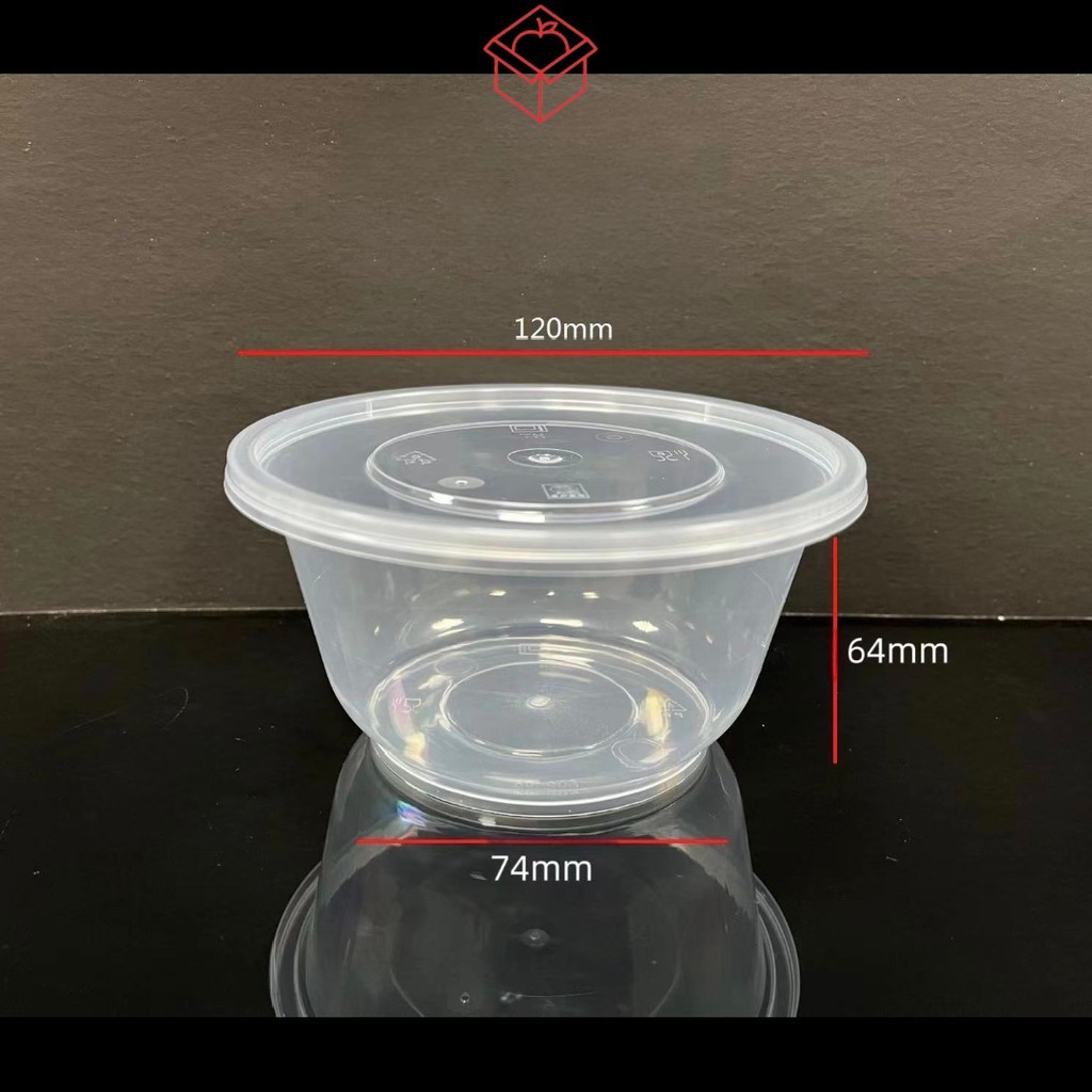 Mangkok plastik 500 ml Bowl / Thinwall BULAT 500ml + tutup cup