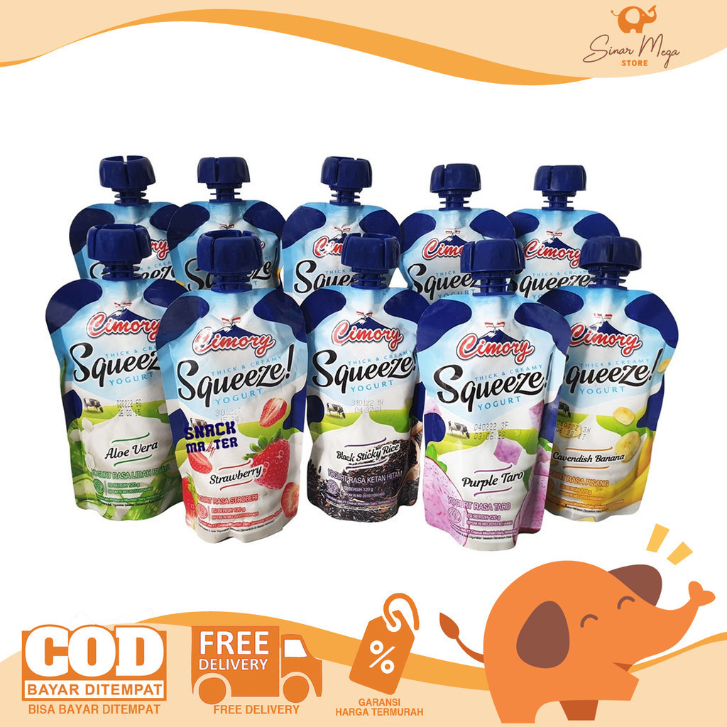 

Cimory Yogurt Squeeze 120g | Yogurt Blueberry, Brown Sugar, Mango sticky, Original, Peach, Strawberry