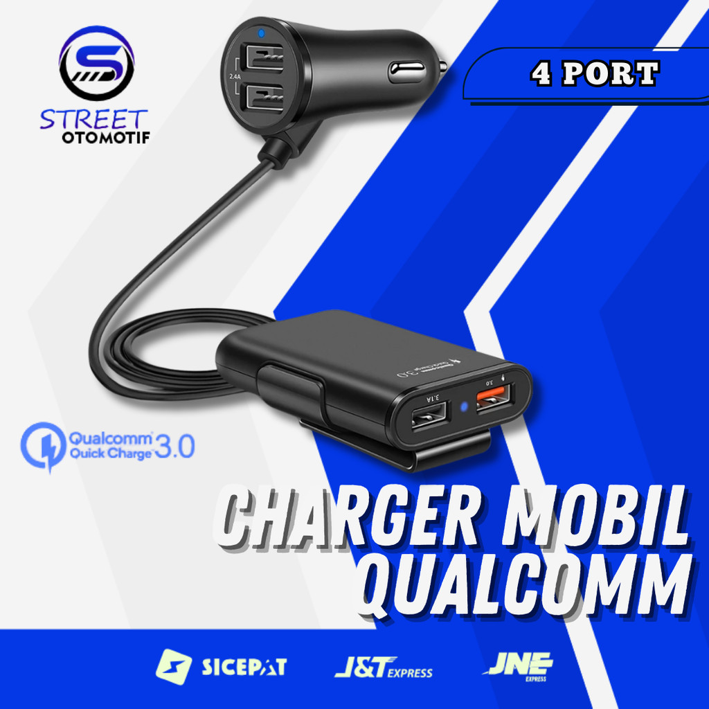 Charger Mobil Qualcomm Quick Charge 4 Port USB Charger Mobil Fast Charging 3.1A CHG1