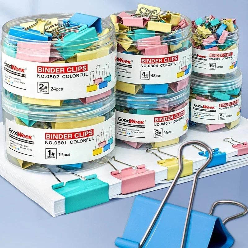 

48pcs 25mm Office Stationery Color Long Tail Clip Metal Stainless Steel Document Multi-functional Color Long Tail Ticket Clip