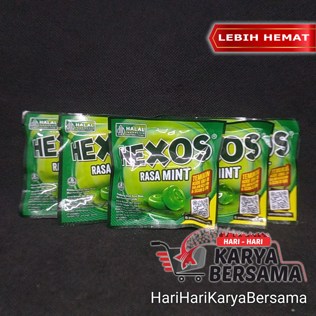 

MAKANAN RINGAN PERMEN HEXOS MINT PACK 5'S X 2.5GR