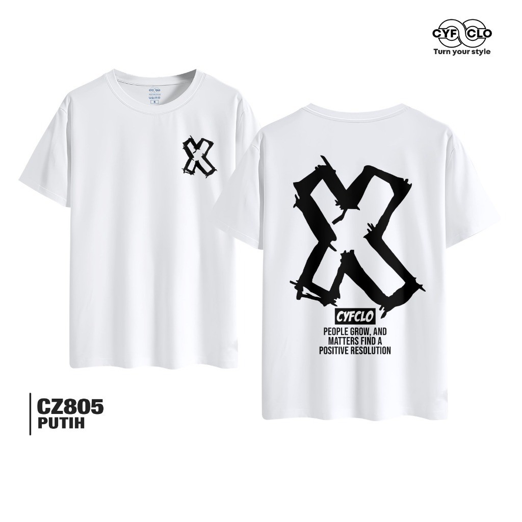24-hour delivery（COD）100% DesainCyfclo Chaos T-Shirt CZ805 Cyfclo X Black White