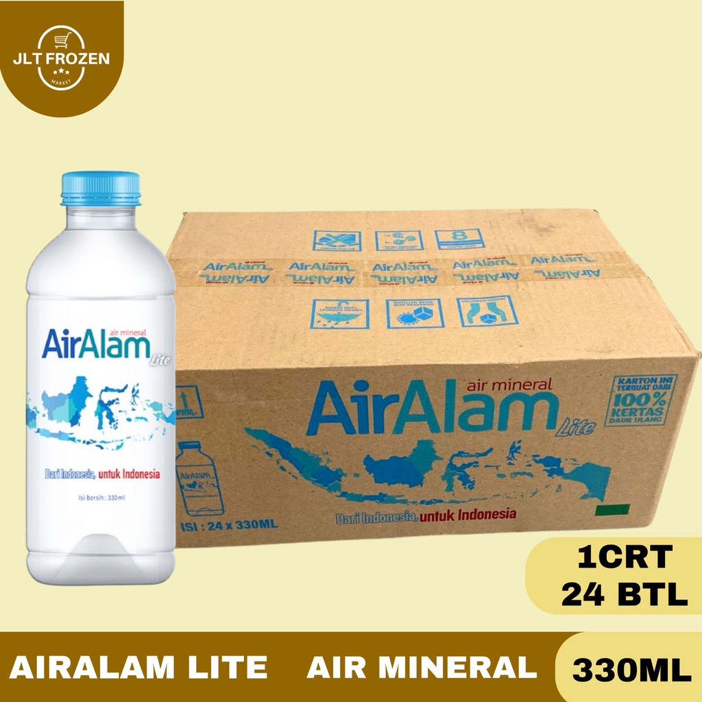 

AirAlam Lite 330ml - 1CRT/ 24 Botol / Air Mineral / Air Alam / Air Minum / Kemasan Botol Mini