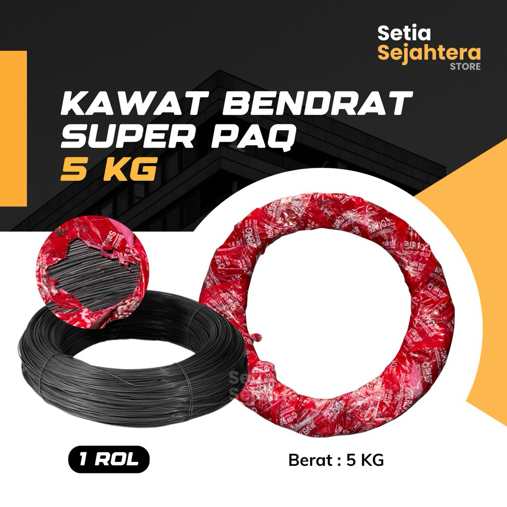 SUPER PAQ Kawat Bendrat Besi Beton Ikat 5 KG - 1 rol