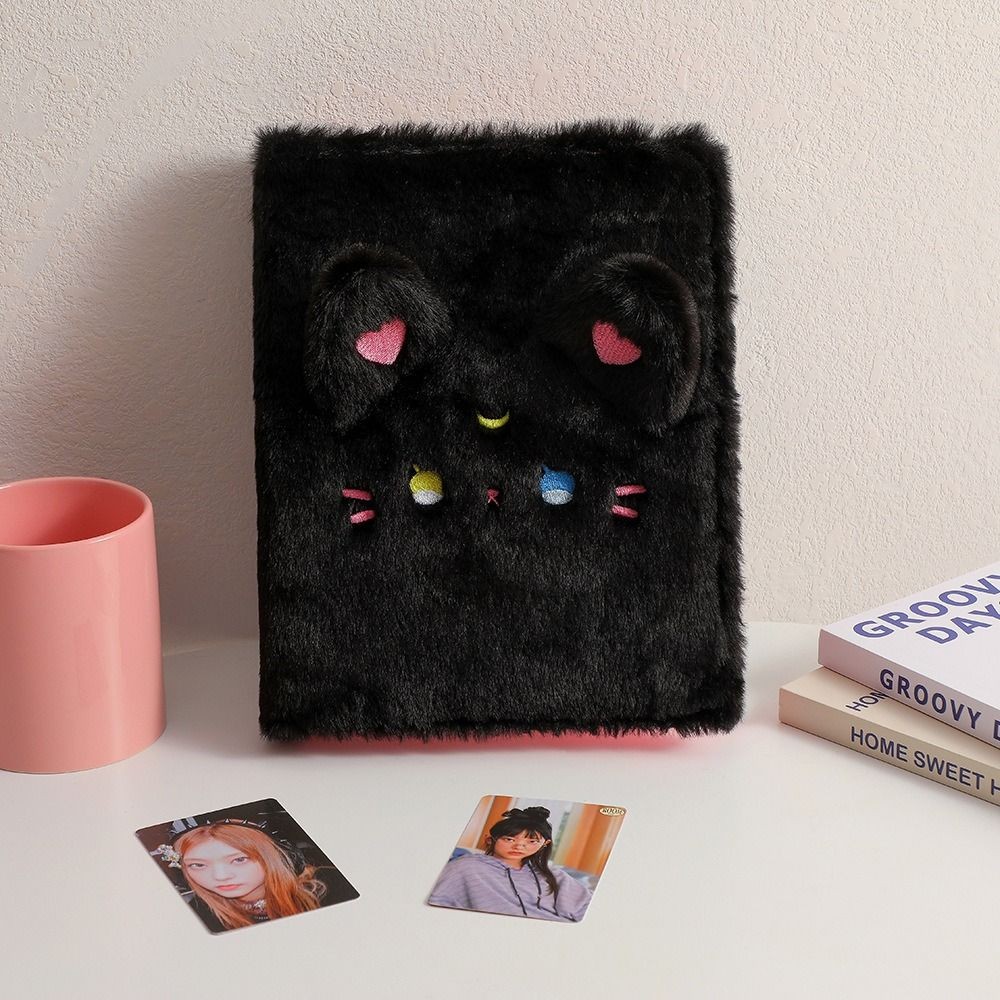 

Photocard Holder Cat Bear Cards Album Cover Inner Page Refill Loose-leaf Collection Book Cover Six-hole Fluffy
