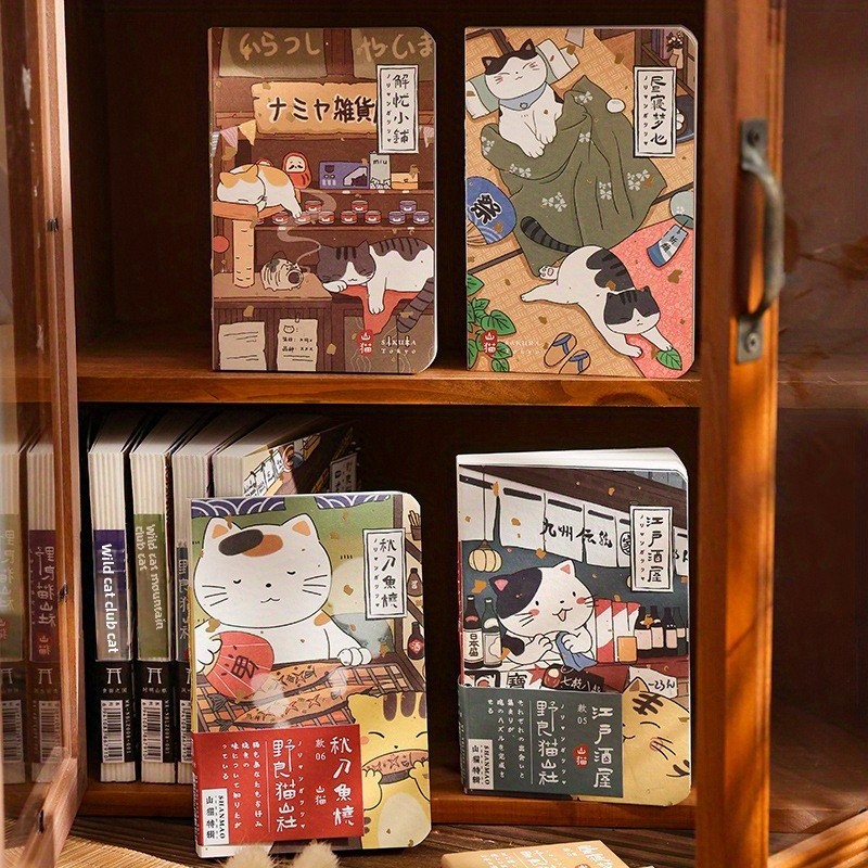 

2025 New Handheld Bookbook Wild Ryo Cat Mountain Society Cute Cat Diary Hand Drawn Illustrations Pocket Notes Notebook