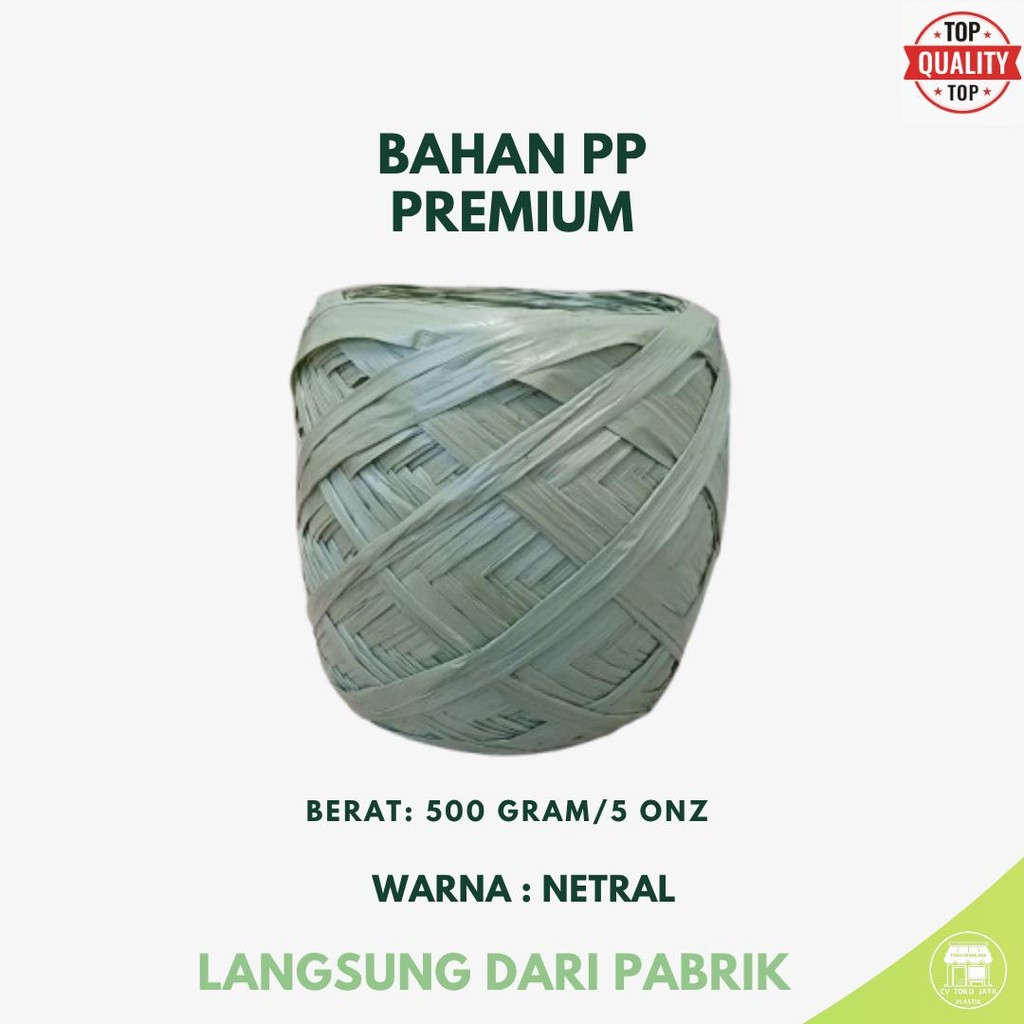 BAHAN PP PREMIUM Tali Rafia bola bintang Abu 5 Ons 0.5 Kg Tali Plastik Kuat Anti Air ±242M Pengikat 
