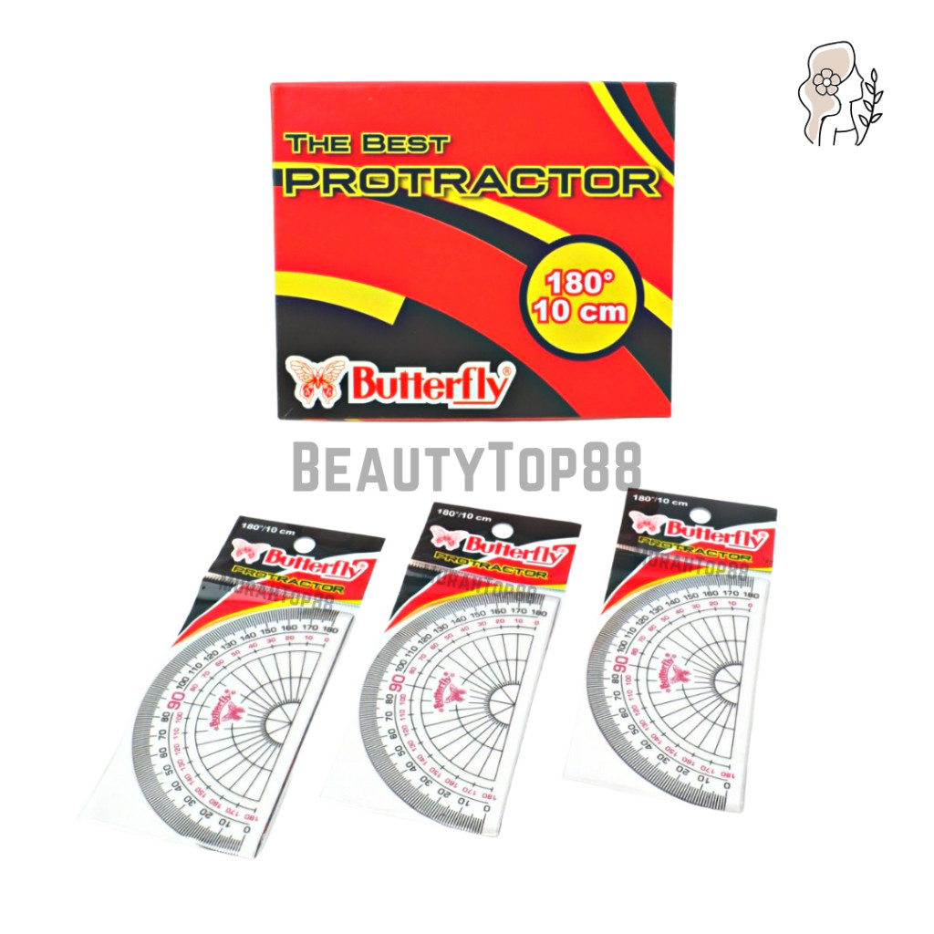

Penggaris Busur Derajat Butterfly 180/10 cm Protractor No.4 [Per Pcs]