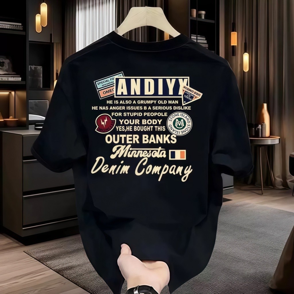 Kaos Pendek Ganteng Amerika, Pria Remaja, Distro, Streetwear, Lebar, Kerah Bulat, Atasan.wanita) wan