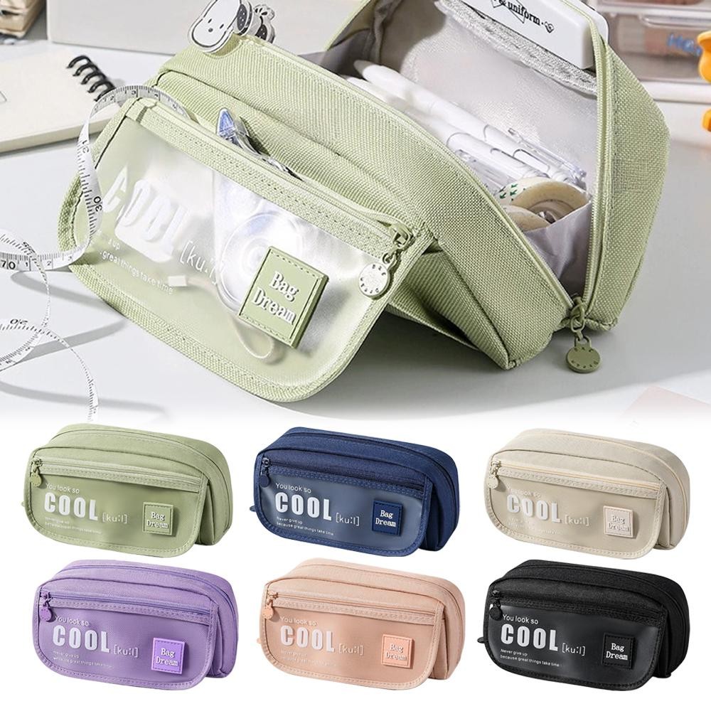 

Large Capacity Transparent Pen Bag Cute Girl Junior High School Student Pencil Case Stationery Bag Storage
