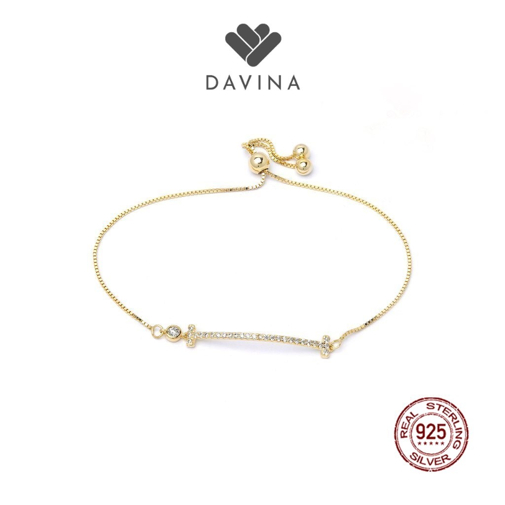 DAVINA Ladies Keeva Bracelet Gold Color Sterling Silver 925 - Gelang Wanita Perak S925 Serut